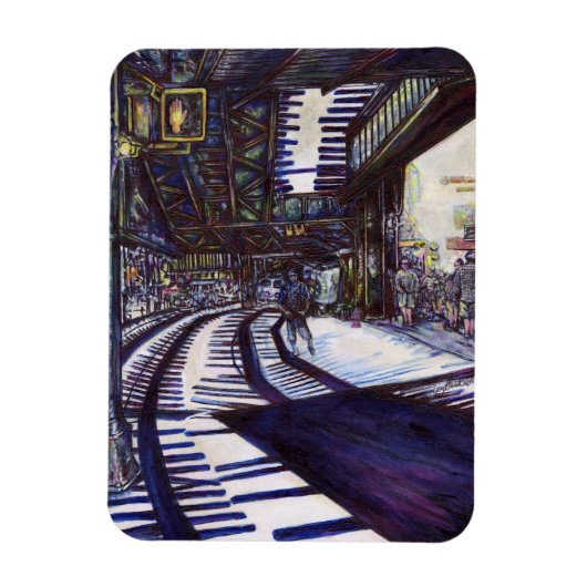 ピアノを叩く マグネット (縦)