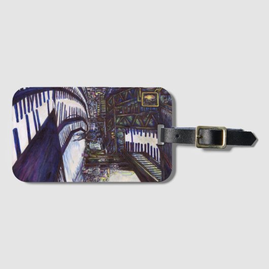 ピアノを叩く ラゲッジタグ (正面横)