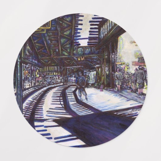 ピアノを叩く ラベル (デザイン1)