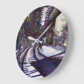 ピアノを叩く ラージ壁時計 (傾斜)