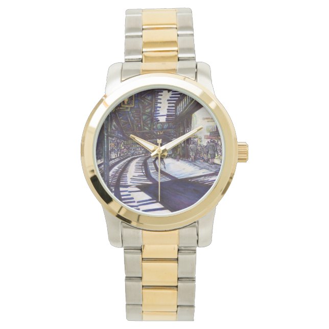 ピアノを叩く 腕時計 (正面)