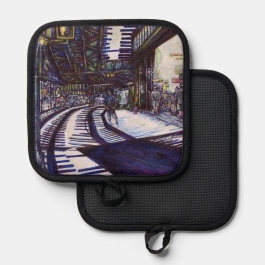 ピアノを叩く 鍋敷き (正面/裏面)