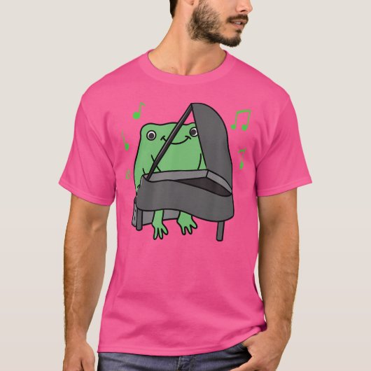ピアノを弾くカエル Tシャツ (正面)