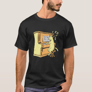 ピアノを弾く猫 楽しい音楽 ピアニスト 猫 1 Tシャツ
