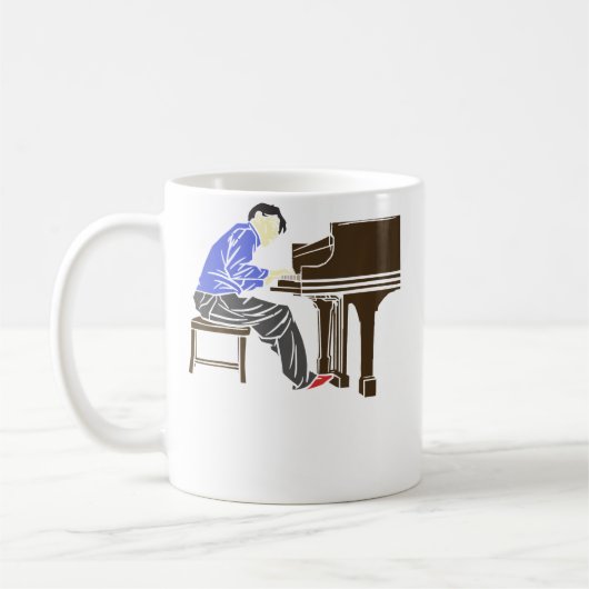 ピアノを弾く男性 コーヒーマグカップ (左)