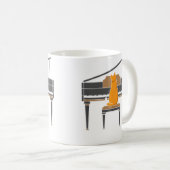 ピアノを弾く音楽好きの猫 コーヒーマグカップ (正面右)