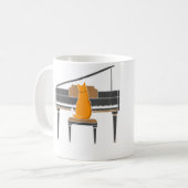 ピアノを弾く音楽好きの猫 コーヒーマグカップ (正面左)