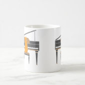 ピアノを弾く音楽好きの猫 コーヒーマグカップ (中央)