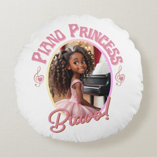 ピアノを愛するギル遊に贈り物 ラウンドクッション (正面)