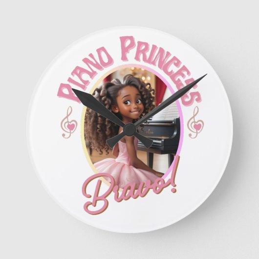 ピアノを愛するギル遊に贈り物 ラウンド壁時計 (正面)