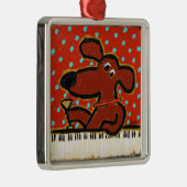 ピアノを持つ犬およびマルティーニのオーナメント メタルオーナメント (右)