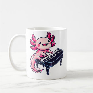 ピアノを演奏するウーパールーパー 音楽家 ウーパールーパー 音楽 コーヒーマグカップ