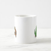 ピアノを遊んでいるおもしろいなTレックスの恐竜 コーヒーマグカップ (中央)