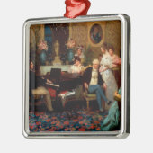 ピアノを遊んでいるショパン メタルオーナメント (左)