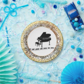 ピアノアイコンデザイン ペーパープレート (パーティー)