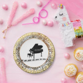 ピアノアイコンデザイン ペーパープレート (パーティー)