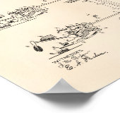 ピアノアクション1886パテントアートオールドピーパー ポスター (角)