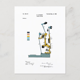 ピアノアクション – 特許取得済みMax Steinactive – 色付き ポストカード