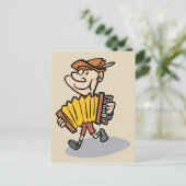 ピアノアコーディオンプレーヤーの郵便はがき ポストカード (スタンド正面)