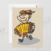 ピアノアコーディオンプレーヤーの郵便はがき ポストカード (正面/裏面)