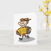 ピアノアコーディオンプレーヤーのnotecard、ミュージシャンカード カード (黄色い花)