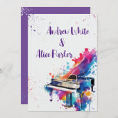 ピアノアート結婚式招待状 招待状 (正面/裏面)