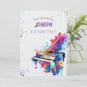ピアノアート誕生日パーティー 招待状 (スタンド正面)