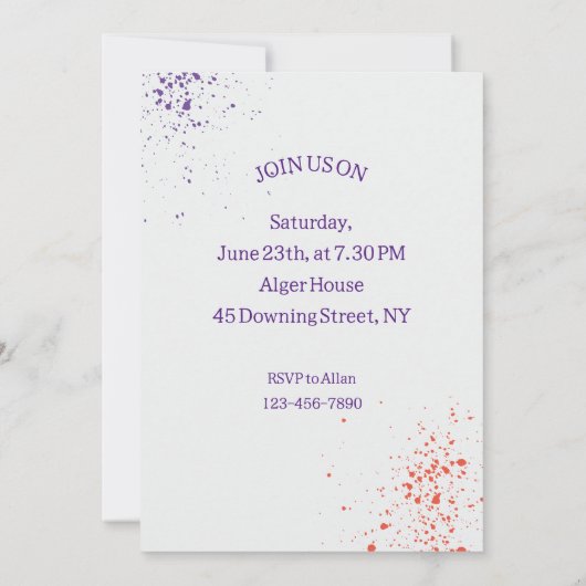 ピアノアート誕生日パーティー 招待状 (裏面)