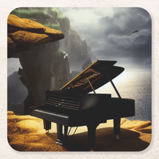 ピアノアート スクエアペーパーコースター (正面)