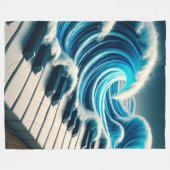 ピアノアート フリースブランケット (正面(横))