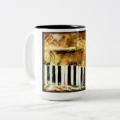 ピアノエレガントの音楽とノート ツートーンマグカップ (正面左)