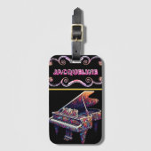 ピアノエレガントデザインと洗練された音楽 ラゲッジタグ (正面縦)