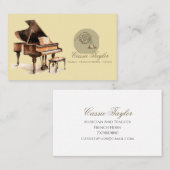 ピアノエレガントホーフランスのンミュージシャン音楽先生 名刺 (正面/裏面)