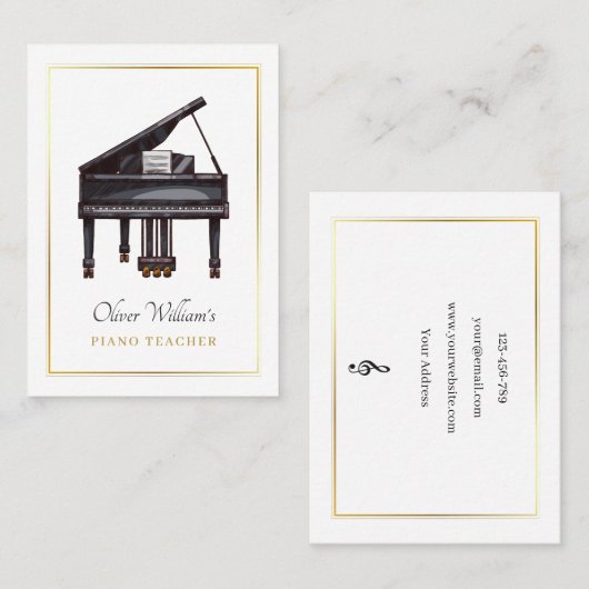 ピアノエレガント 名刺 (正面/裏面)