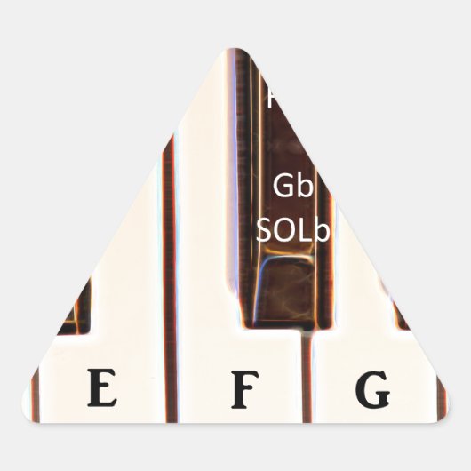 ピアノオクターブドレMI 三角形シール (正面)