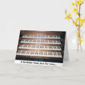 ピアノオルガンキーボード誕生日グリーティングカード カード (黄色い花)