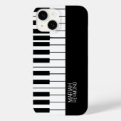 ピアノオールオーバーブラックサーフェス(名前あり) Case-Mate iPhoneケース (裏面)