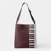 ピアノカスタムモダンミュージカルノートトートバッグ クロスボディバッグ (裏面)