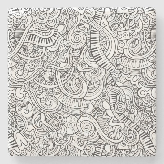 ピアノカッコいいとキーボードのミュージカルをテーマ ストーンコースター (正面)