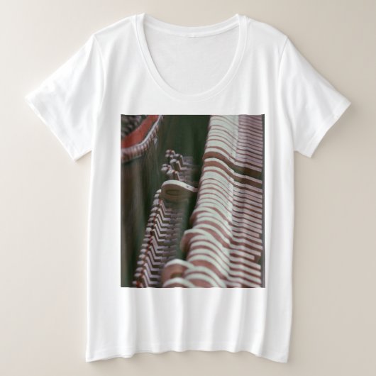 ピアノカッコいいのアートワーク プラスサイズTシャツ (デザイン正面)