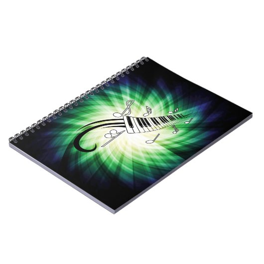 ピアノカッコいいデザイン ノートブック (左側)