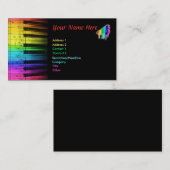 ピアノカラフルキーボードとノートの名刺 名刺 (正面/裏面)