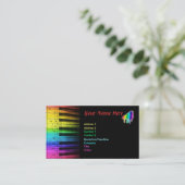 ピアノカラフルキーボードとノートの名刺 名刺 (スタンド正面)