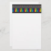 ピアノカラフルキーボード 便箋 (正面/裏面)