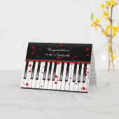 ピアノカー結婚ドのバラ花びら カード (黄色い花)