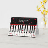 ピアノカー結婚ドのバラ花びら カード (黄色い花)