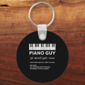ピアノガイのシャツピアニストMan Keyboard おもしろい Player キーホルダー (正面)