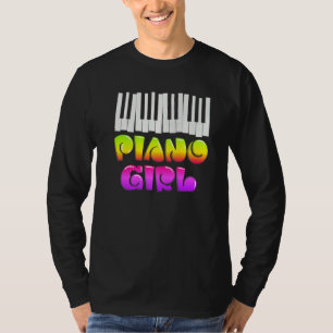 ピアノガールインストゥルメンタル音楽 Tシャツ
