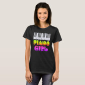 ピアノガールインストゥルメンタル音楽 Tシャツ (正面フル)
