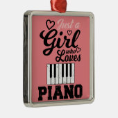 ピアノガールクリスマス招待状マグネットメタルオルナ メタルオーナメント (右)